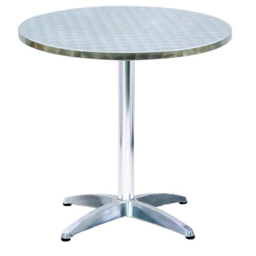 Coffee table round 70x70 cm outdoor stainless steel and aluminum