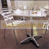 Coffee table round 70x70 cm outdoor stainless steel and aluminum