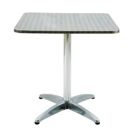   Kávézó asztal szögletes 70x70 cm kültéri rozsdamentes acél és alumínium
