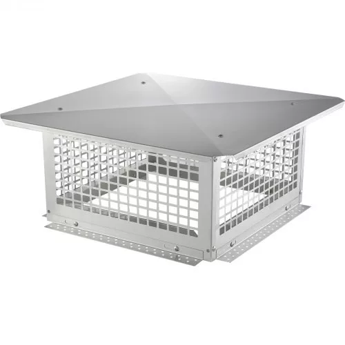 Kéményfedél rozsdamentes acél 582x582x245 mm esővédő sapka madár- és esővédelemmel