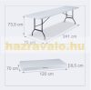 Folding garden camping table 73.5 x 241 x 70 cm