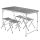 Folding aluminum camping table 120x60x55/62/70 cm adjustable height picnic table, suitcase table