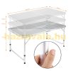 Folding aluminum camping table 120x60x55/62/70 cm adjustable height picnic table, suitcase table