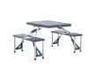 Aluminum folding camping table for 4 people in black