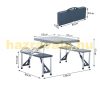 Aluminum folding camping table for 4 people in black