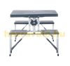 Aluminum folding camping table for 4 people in black