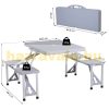 Camping table aluminum 135x82x66 cm foldable 4-person set in gray color