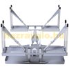 Camping table aluminum 135x82x66 cm foldable 4-person set in gray color