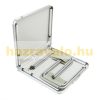 Folding aluminum camping table 120x60x55/62/70 cm white adjustable height picnic table, suitcase table