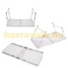 Folding aluminum camping table 120x60x55/62/70 cm white adjustable height picnic table, suitcase table