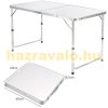 Folding aluminum camping table 120x60x55/62/70 cm white adjustable height picnic table, suitcase table