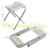 Folding aluminum camping table 120x60x55/62/70 cm white adjustable height picnic table, suitcase table