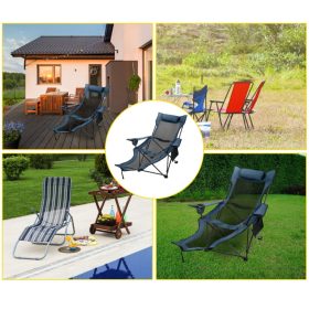   Összecsukható kempingszék 168x56x69 cm kék 150 kg teherbírás 