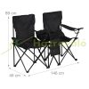 Folding double camping chair with drink holder and cooler bag two-person fishing chair