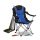 Folding camping chair with built-in drink holder metal frame fishing chair blue-black