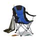 Folding camping chair with built-in drink holder metal frame fishing chair blue-black