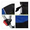 Folding camping chair with built-in drink holder metal frame fishing chair blue-black