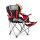 Folding camping chair with footrest, metal frame fishing chair with built-in drink holder and cooler bag 