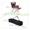 Folding camping chair with footrest, metal frame fishing chair with built-in drink holder and cooler bag 