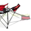 Folding camping chair with footrest, metal frame fishing chair with built-in drink holder and cooler bag 