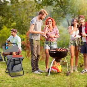   Összecsukható kempingszék háttámlával ülés alatt tárolórekesszel