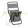 Folding camping chair with backrest and storage compartment under the seat