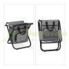 Folding camping chair with backrest and storage compartment under the seat