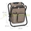 Folding camping chair and backpack in one with 2 adjustable shoulder straps beige