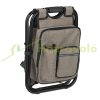 Folding camping chair and backpack in one with 2 adjustable shoulder straps beige