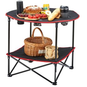   Összecsukható kempingasztal 72×72 cm strapabíró, hőálló, könnyen hordozható kültéri asztal