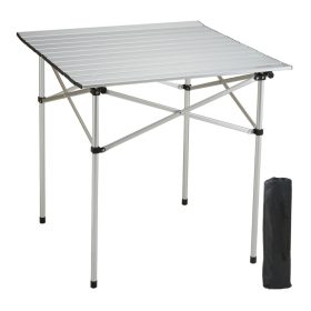   Összecsukható alumínium kempingasztal 70x70 cm könnyű, stabil, 30 kg teherbírás