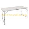 Folding aluminum garden picnic camping table with adjustable height in white 