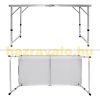 Folding aluminum garden picnic camping table with adjustable height in white 