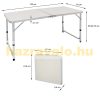 Folding aluminum garden picnic camping table with adjustable height in white 