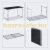 Folding aluminum garden picnic camping table with adjustable height in black 