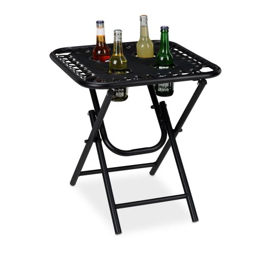 Camping table folding garden picnic table with drink holder 