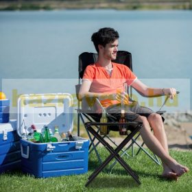   Kempingasztal összecsukható kerti piknik asztal italtartóval 