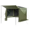 Pop-up kemping pavilon sátor 3,6x3,6 m 6 oldalú party sátor 8–10 fő részére, zöld színben