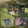 Pop-up kemping pavilon sátor 3,6x3,6 m 6 oldalú party sátor 8–10 fő részére, zöld színben