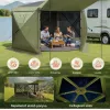 Pop-up kemping pavilon sátor 3,6x3,6 m 6 oldalú party sátor 8–10 fő részére, zöld színben