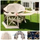 Pop-up kemping pavilon sátor 3,6x3,6 m 13 oldalú gömb alakú party sátor 8–10 fő részére