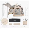 Pop-up kemping pavilon sátor 3,6x3,6 m 13 oldalú gömb alakú party sátor 8–10 fő részére