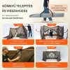 Pop-up kemping pavilon sátor 3,5x3,5 m 6 oldalú szúnyoghálós party sátor 7 fő részére, barna színben