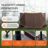 Pop-up kemping pavilon sátor 3,5x3,5 m 6 oldalú szúnyoghálós party sátor 7 fő részére, barna színben