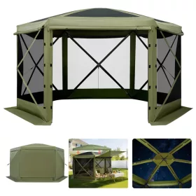   Pop-up kemping pavilon sátor 3x3 m 6 oldalú party sátor 6–8 fő részére