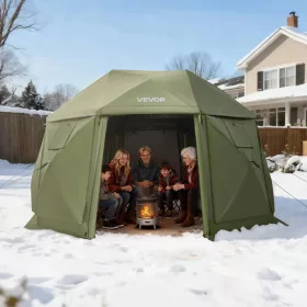   Pop-up kemping pavilon sátor 3,96x3,96 m 13 oldalú gömb alakú party sátor 10-12 fő részére
