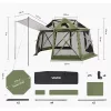 Pop-up kemping pavilon sátor 3,96x3,96 m 13 oldalú gömb alakú party sátor 10-12 fő részére