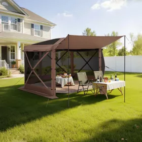   Pop-up kemping pavilon sátor 3,6x3,6 m 6 oldalú party sátor 8–10 fő részére