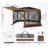 Pop-up kemping pavilon sátor 3,6x3,6 m 6 oldalú party sátor 8–10 fő részére