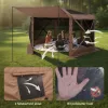 Pop-up kemping pavilon sátor 3,6x3,6 m 6 oldalú party sátor 8–10 fő részére